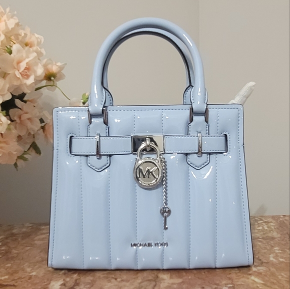 Michael Kors LT Sky Blue Hamilton Satchel - Picture 1 of 11
